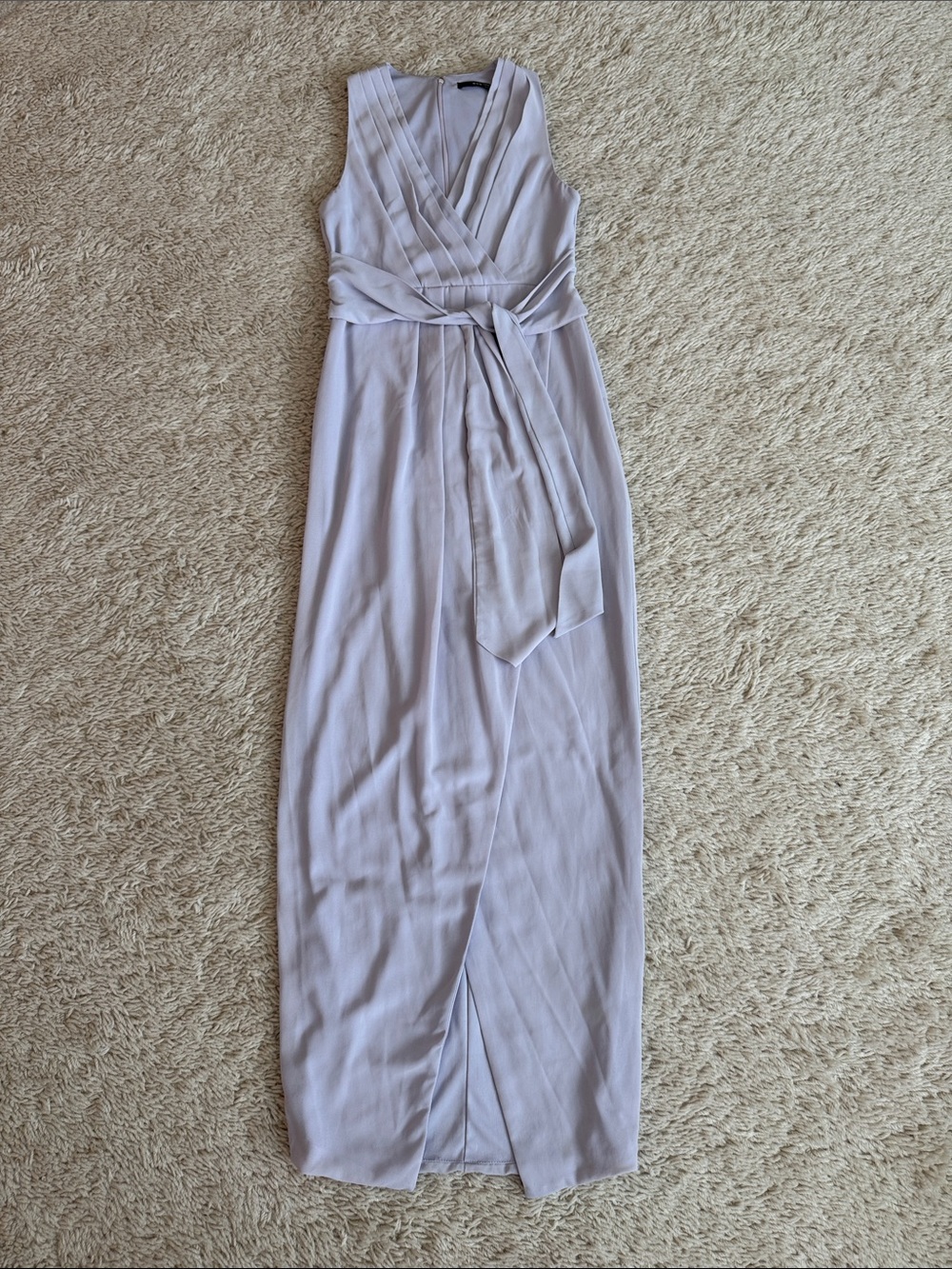 TFNC Lavender Wrap-Front Maxi Dress with Waist Tie